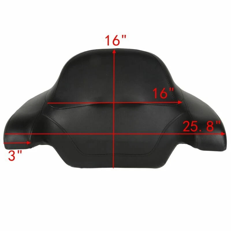 Black Chopped Trunk Backrest Mount Rack For Harley Touring Road Glide King 97-08