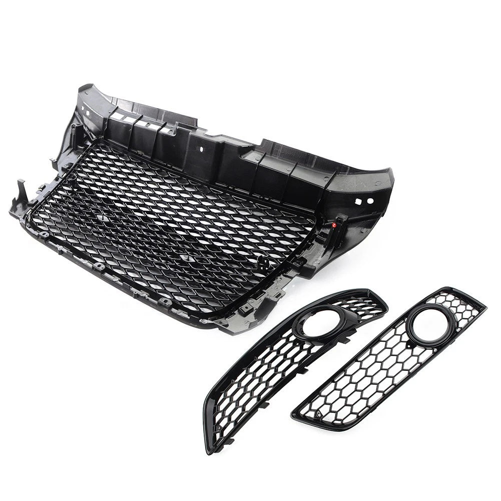 Black Fog Light Cover Front Bumper Honeycomb Grille For Audi A3 8P 2009-2012 US