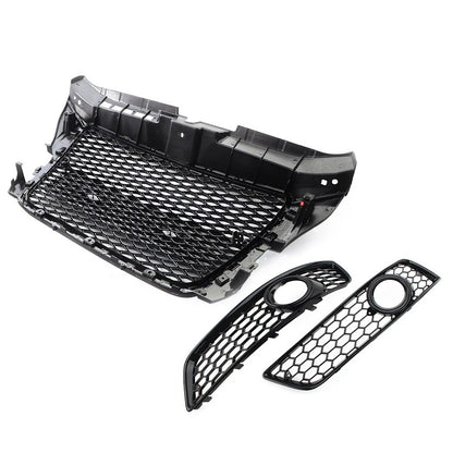 Black Fog Light Cover Front Bumper Honeycomb Grille For Audi A3 8P 2009-2012 US