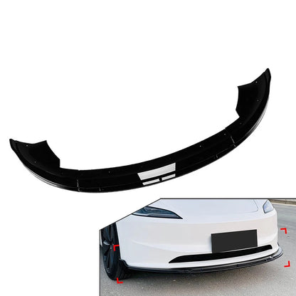 Glossy Black Front Bumper Spoiler Lip Body Kit For Tesla Model 3 2024-25