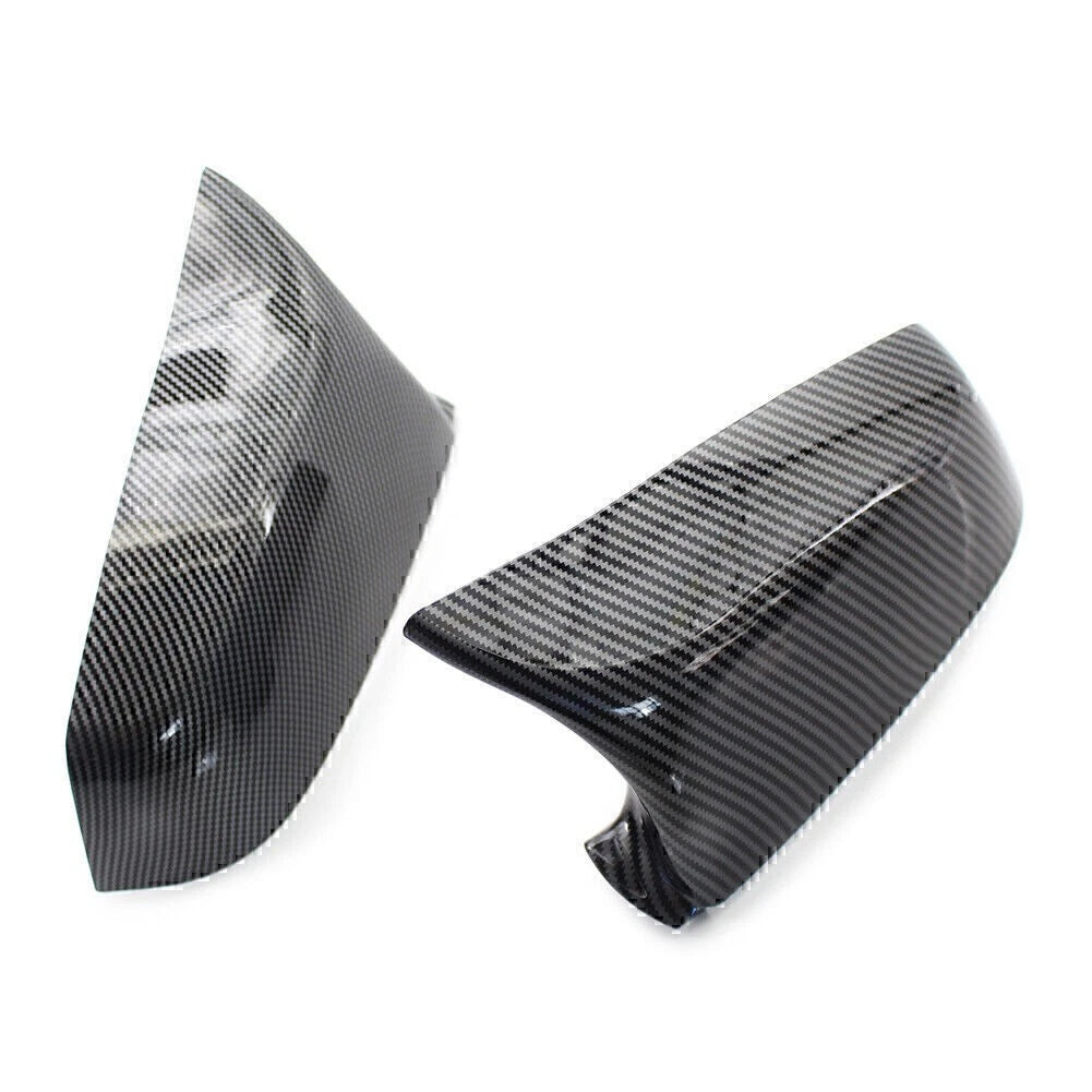 2x Carbon Fiber Rear View Mirror Cover Trim For BMW 5 Series E60 F10 F01 F02 E63