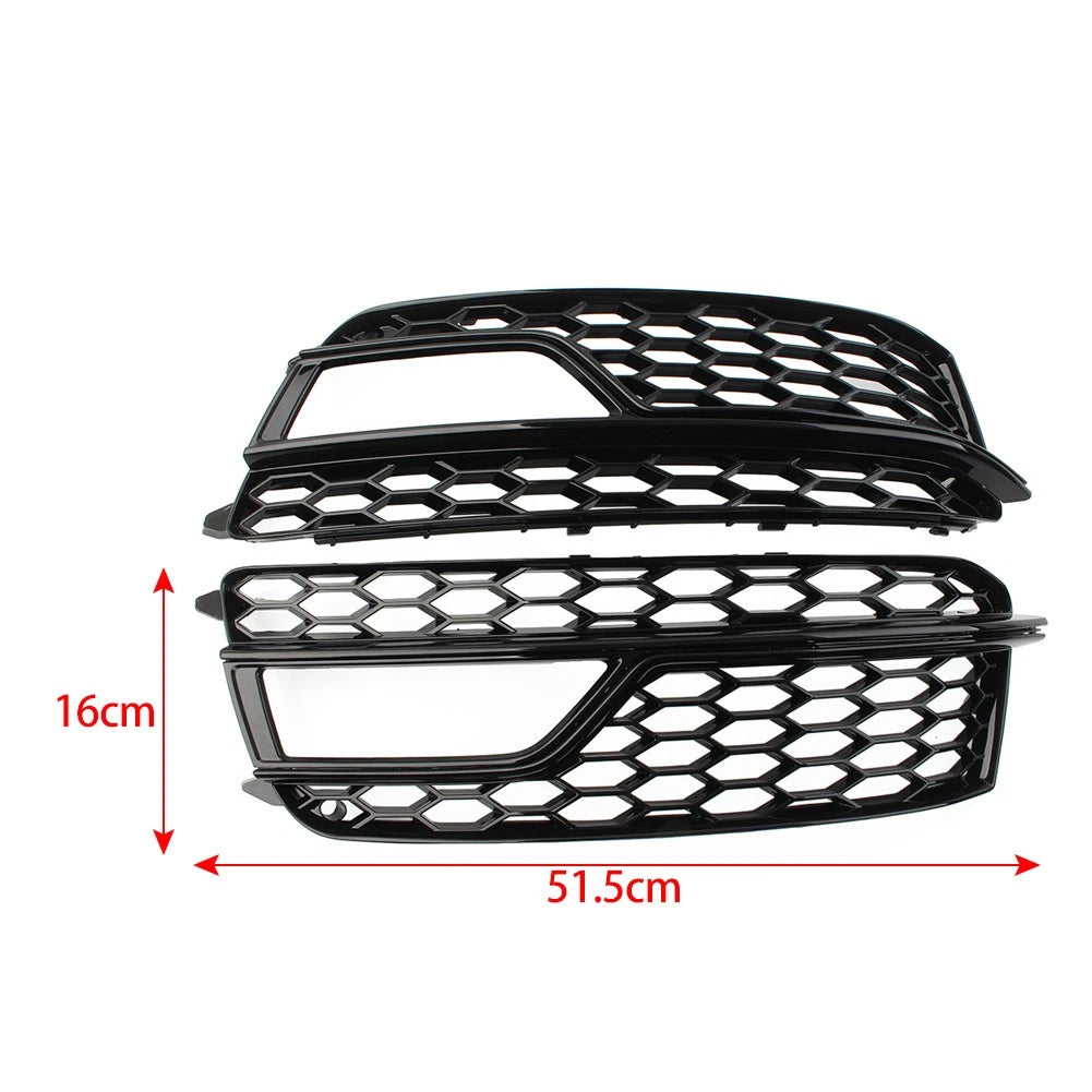 1 Pair Front Bumper Mesh Fog Light Grille Cover For Audi A5 S5 2013-2017