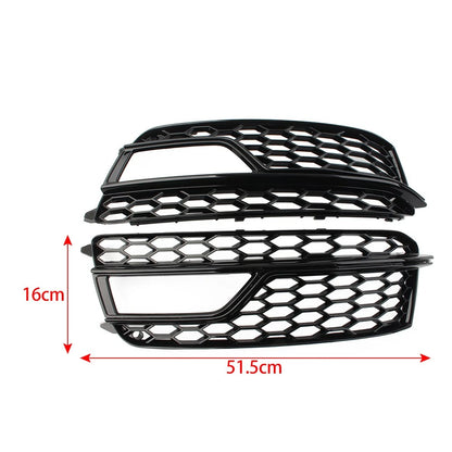 1 Pair Front Bumper Mesh Fog Light Grille Cover For Audi A5 S5 2013-2017