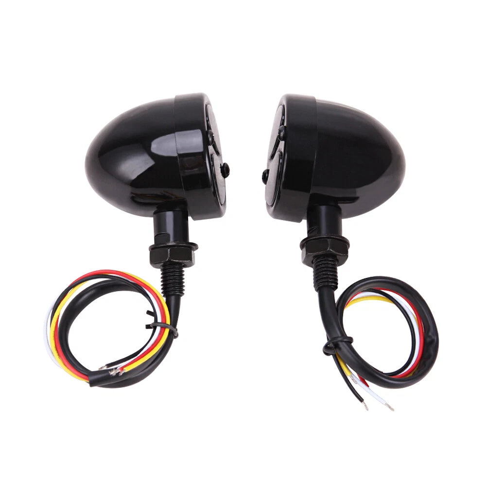 Motorcycle LED Bullet Red Amber Brake Blinker Turn Signal Tail Lights For Harley