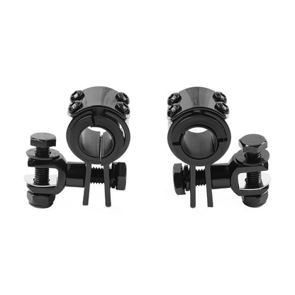 US  1" 1.25" Highway Bar Foot Pegs Mount Clamps Bracket Set For Harley Black