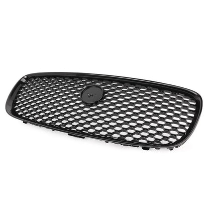 Front Bumper Center Grille Glossy Black For Jaguar XF XFR 2016-2020