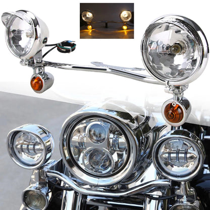 Motorcycle Driving Spot Fog Light Bar With Bracket Turn Signal For Harley Honda