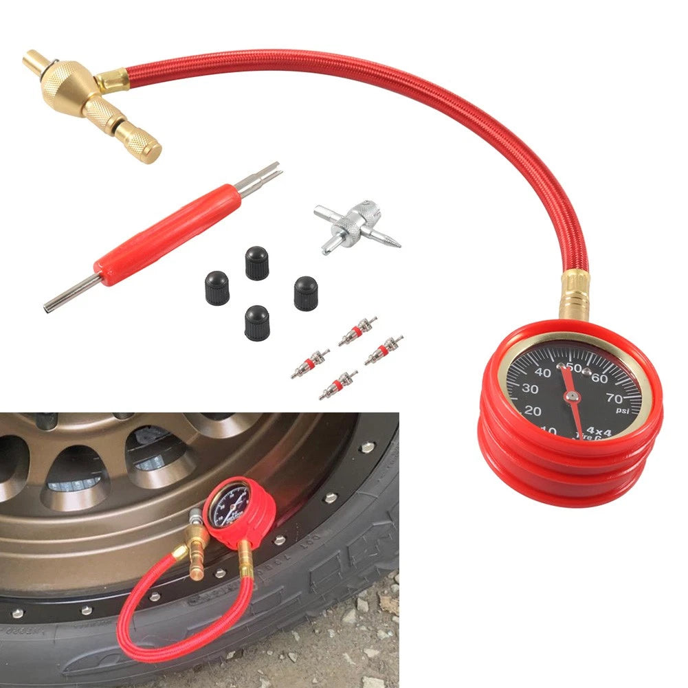 Tire Deflator Tire Pressure Gauge Rapid Air Down Offroad Kit For Offroad Tire