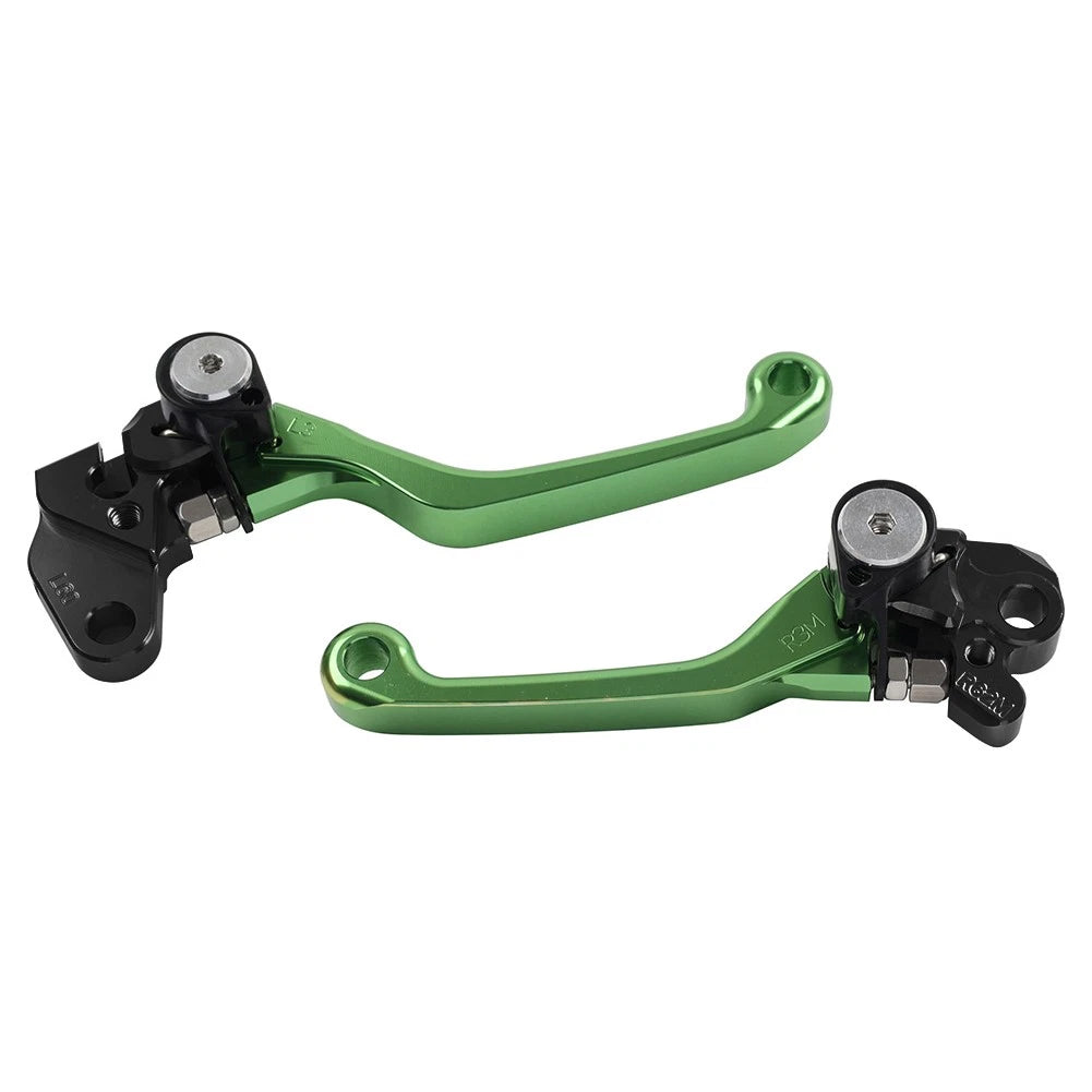 Pivot Brake Clutch Levers Green For Kawasaki KX65 KX85 KX100 01-21 KX125 KX250