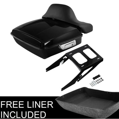 Chopped Trunk Backrest Pad Mount Rack Fit For Harley Sport Glide 2018-Up Black