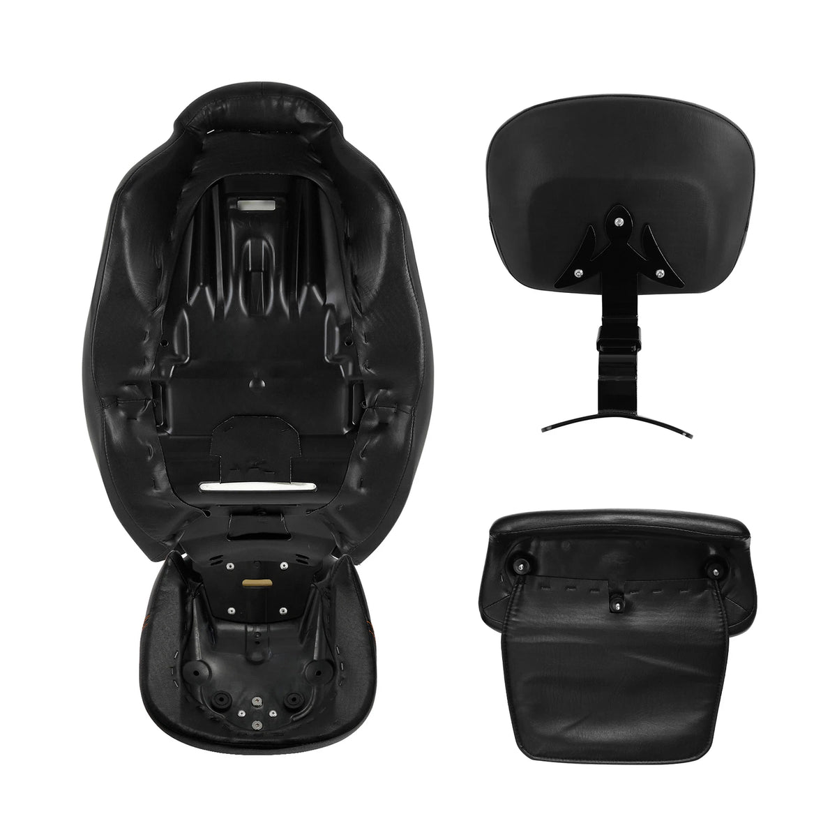 Black Driver Passenger Seats Front Rear Backrest Fit For Harley Road Glide 14-23