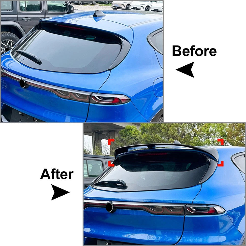 Carbon Fiber Look Rear Trunk Roof Spoiler Wing For Alfa Romeo Tonale 2023+