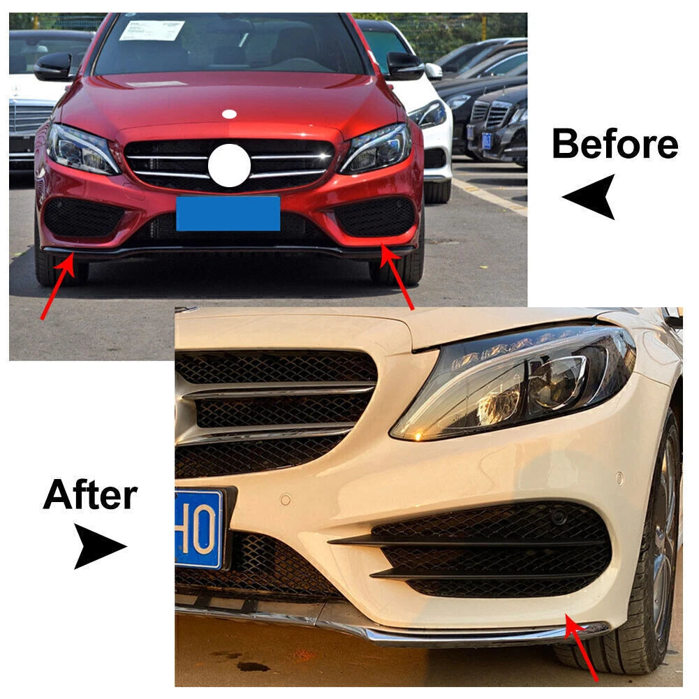 Front Bumper Fog Lamp Grille For Benz C Class W205 C180 C200 C260 2015-2018
