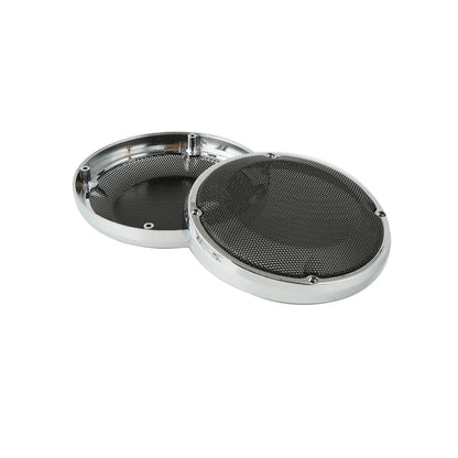Chrome Ring 6.5" Saddlebag Lid Speaker Grill For Harley Davidson Touring 1983-24