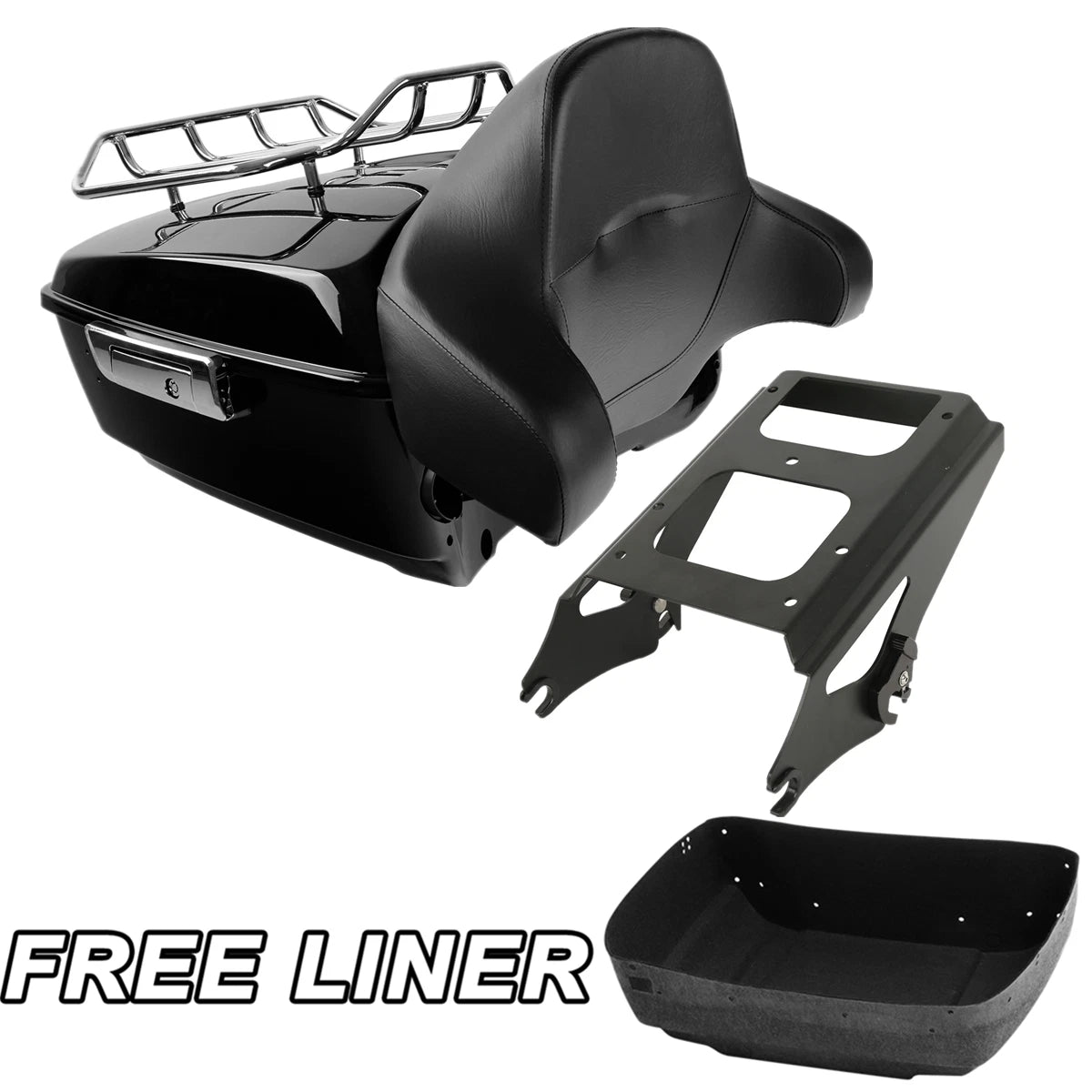 King Trunk Pad Mount Rack Fit For Harley Touring Electra Road Glide 2009-2013 12
