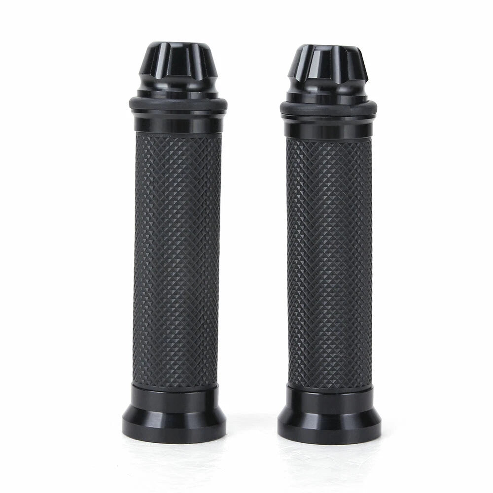 Black Motorcycle Hand Grips Rubber Gel 7/8" For Honda Suzuki Kawasaki Yamaha