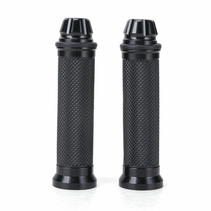 Black Motorcycle Hand Grips Rubber Gel 7/8" For Honda Suzuki Kawasaki Yamaha