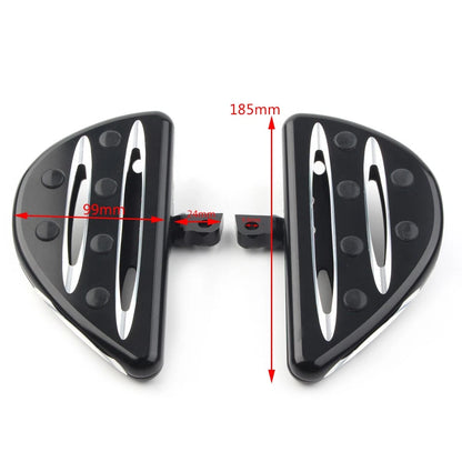 Black Rear Passenger Floorboards Floor Boards Foot Pegs for Harley Electra Glide