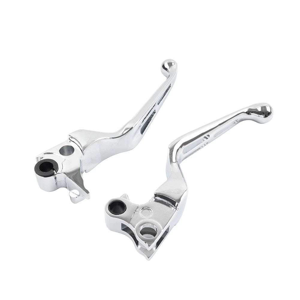 Brake Lever Set Slotted Clutch Levers Fit For Harley Davidson 1996-2017 Chrome