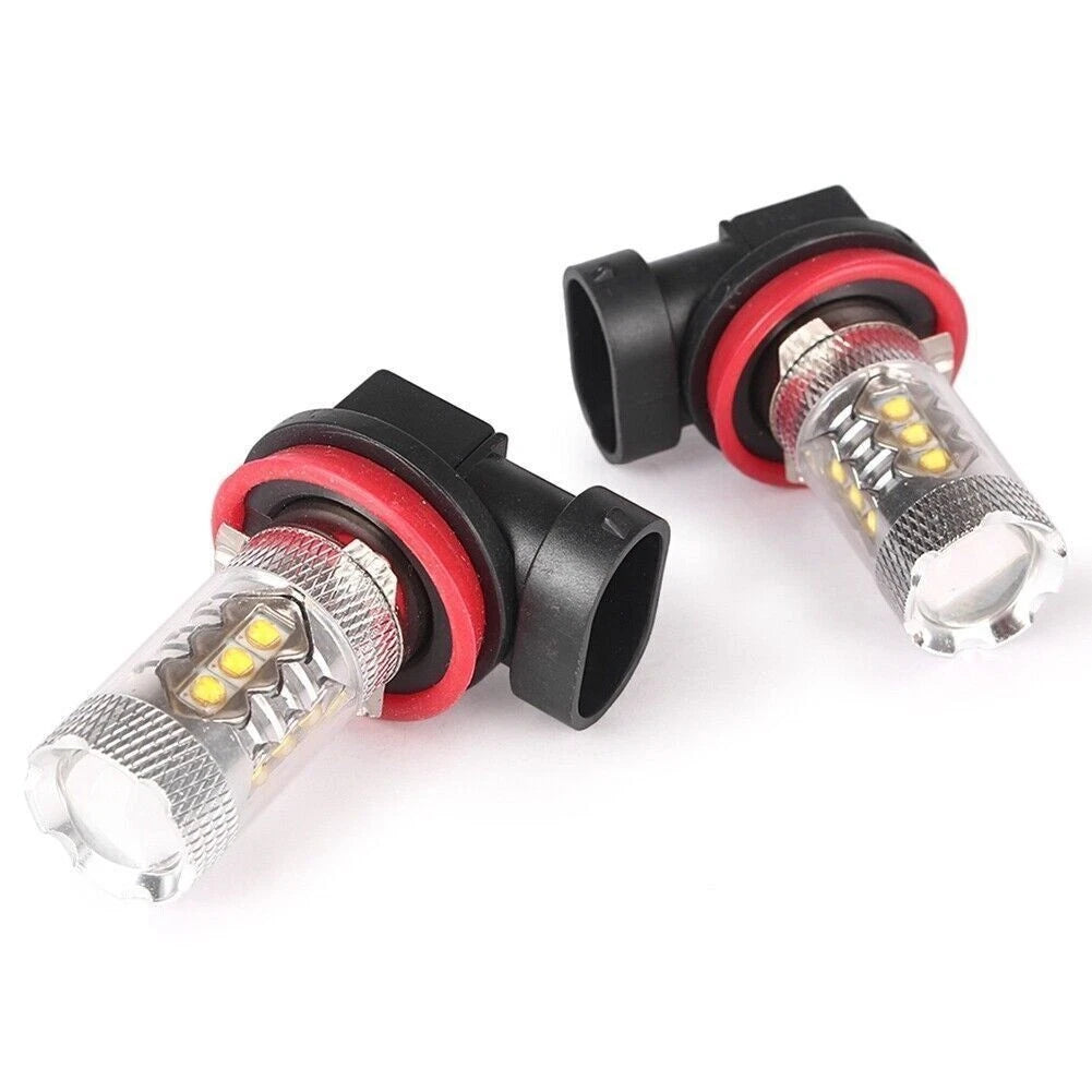 White 2 x H11 H8 H9 80W LED Fog Light Conversion Bulbs Driving Lamp DRL 6000K
