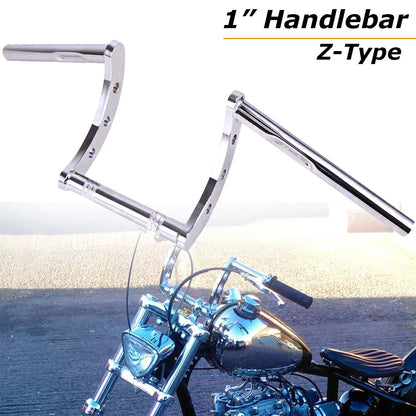 Motorcycle Chrome 1" Z Bars Drag Pullback Handlebar For Harley Chopper Bobber US