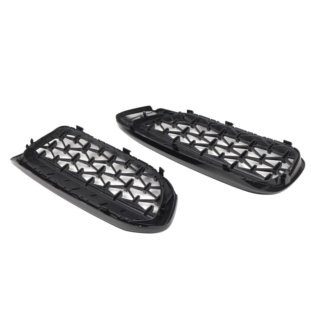 1 Pair Front Kidney Grille Glossy Black For BMW 5 Series G30 G31 2017-2019