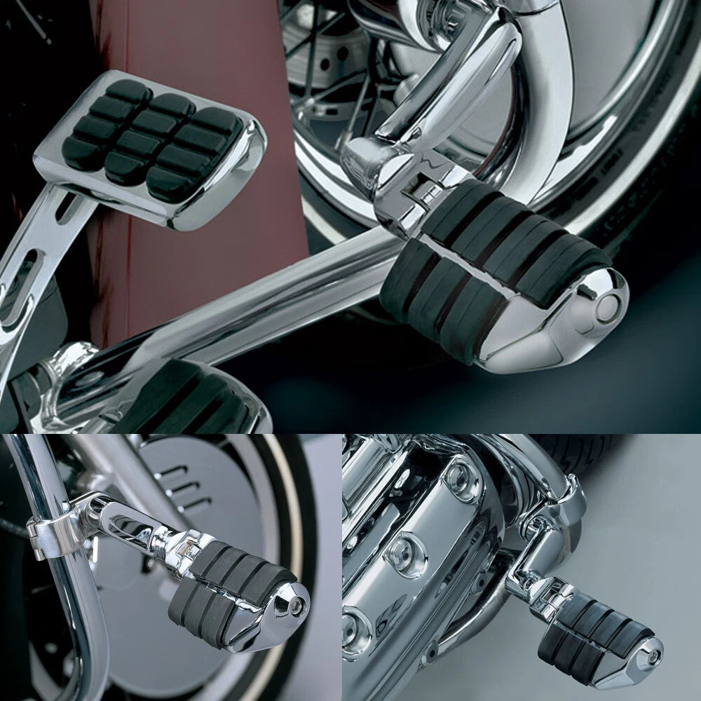 Pair Male Mount Foot Pegs Footrests For Harley Touring Softail Dyna Sportster XL