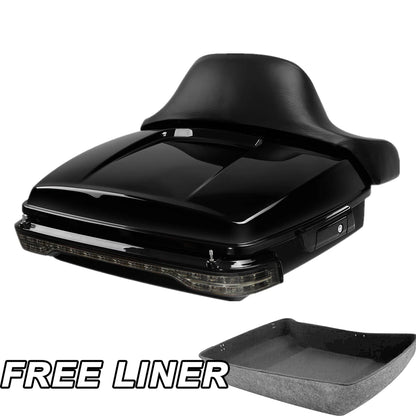 Black Chopped Trunk Pad Tail Light Mount Rack For Harley Davidson Touring 14-Up