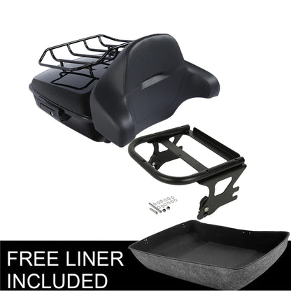 Black Chopped Trunk Mount Rack Fit For Harley Electra Street Road Glide 97-08 07