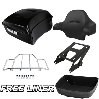 King Trunk Backrest Pad Mount Fit For Harley Touring Glide 2014-Up