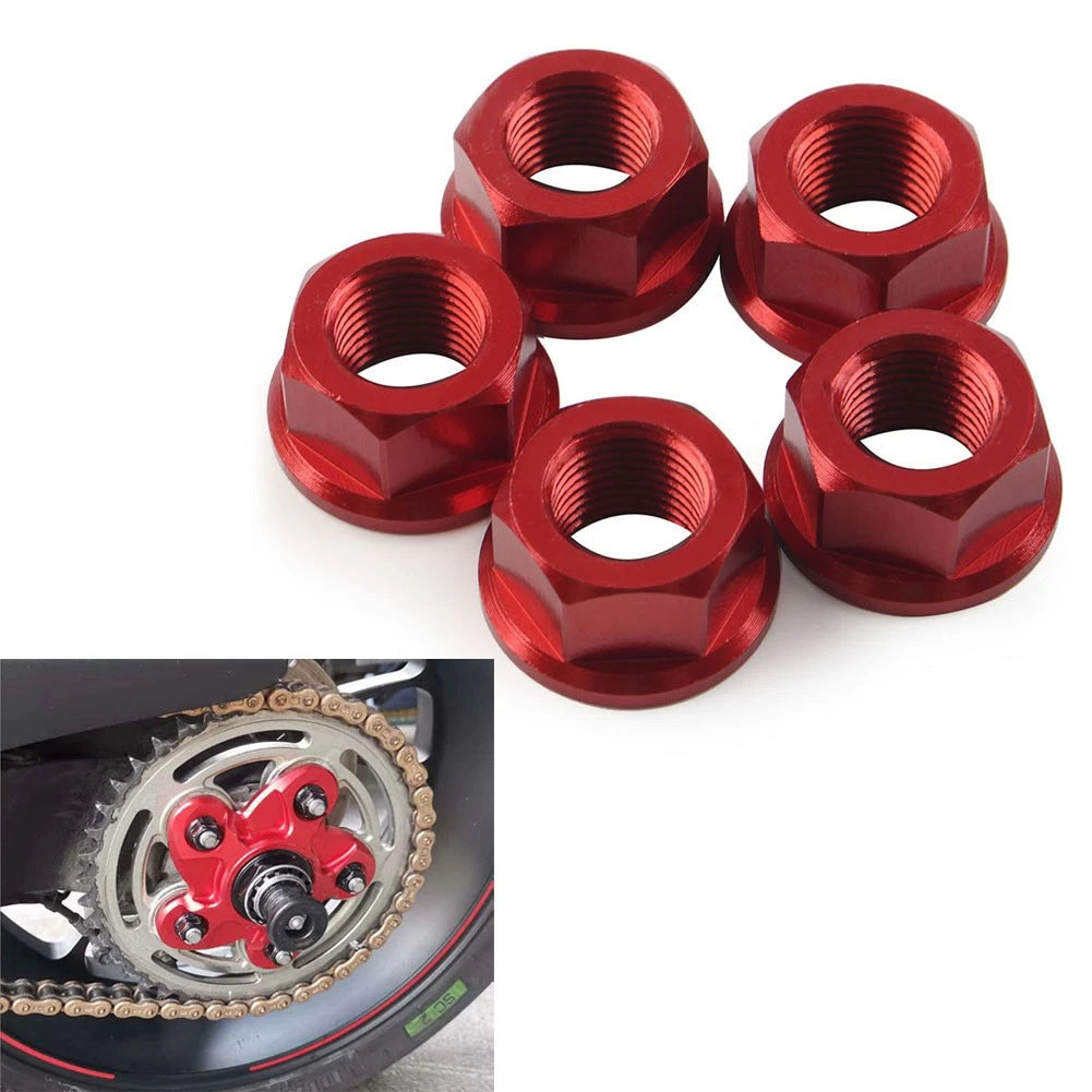 5x Rear Sprocket Nuts M10*1.0 For Ducati Hypermotard 796 950 Hyperstrada 821 939