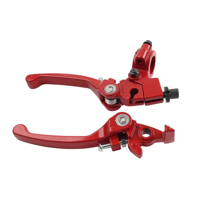 Brake Clutch Levers Red For Dirt Bike 50cc 125cc 22mm 7/8 Inch Handlebar