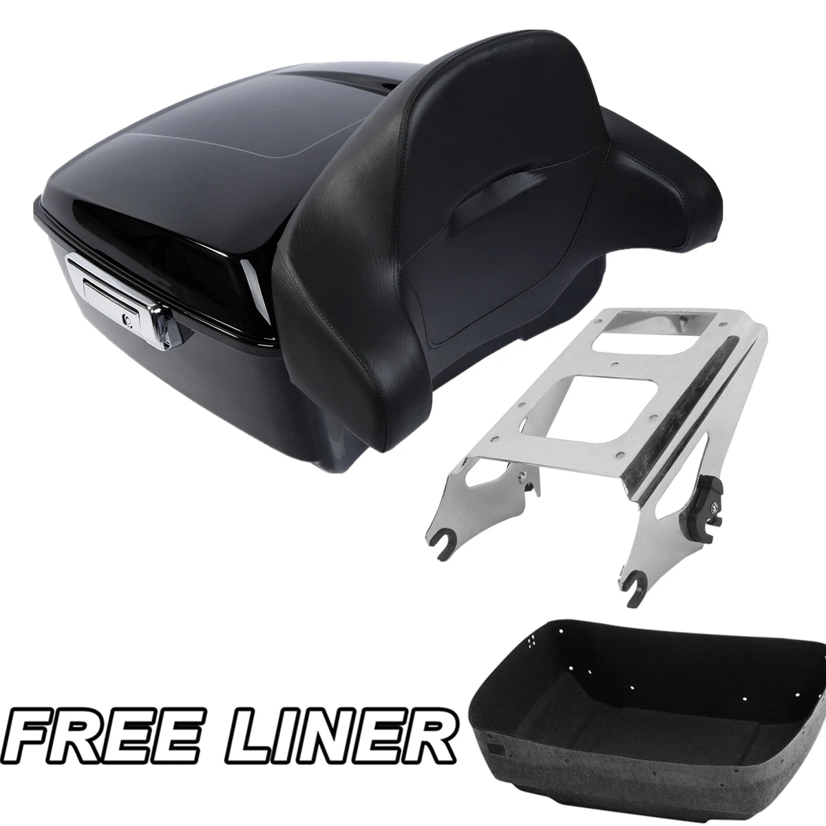 Black King Trunk Pad Mount Rack Fit For Harley Touring Road Glide King 09-13 11