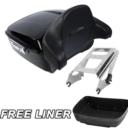 Black King Trunk Pad Mount Rack Fit For Harley Touring Road Glide King 09-13 11