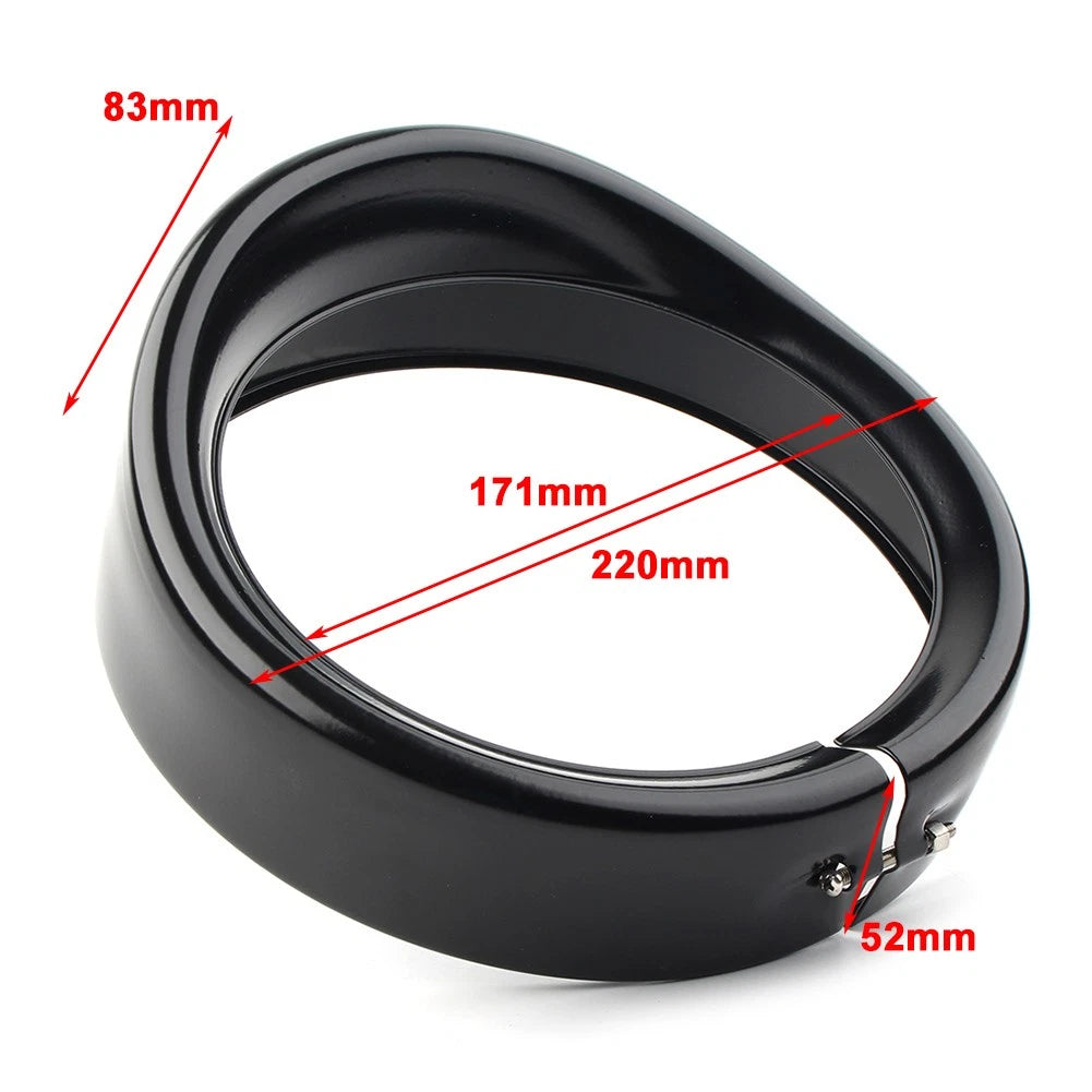7" HEADLIGHT PASSING LIGHTS LAMP DECORATE TRIM RING VISOR COVER FOR HARLEY