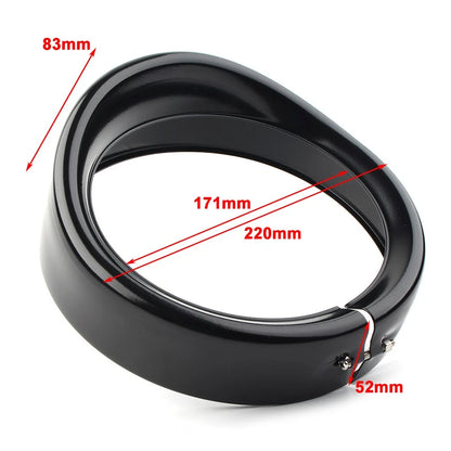 7" HEADLIGHT PASSING LIGHTS LAMP DECORATE TRIM RING VISOR COVER FOR HARLEY