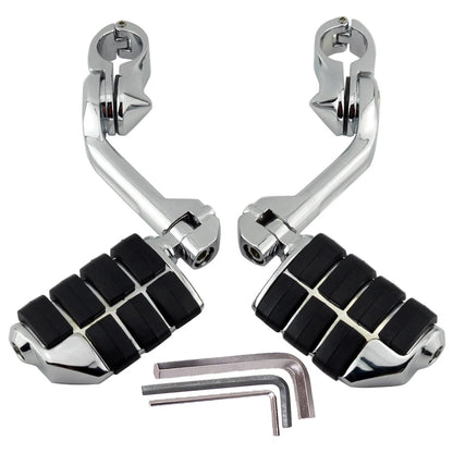 Chrome Long Highway Foot Pegs Crash Bar For Harley Cruiser Motorcycle 1-1/4"