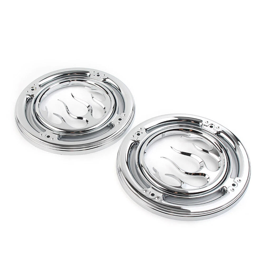Chrome Rear Speaker Accent Trim Cover For Harley Electra Street Tri Glide Pair