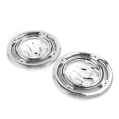 Chrome Rear Speaker Accent Trim Cover For Harley Electra Street Tri Glide Pair