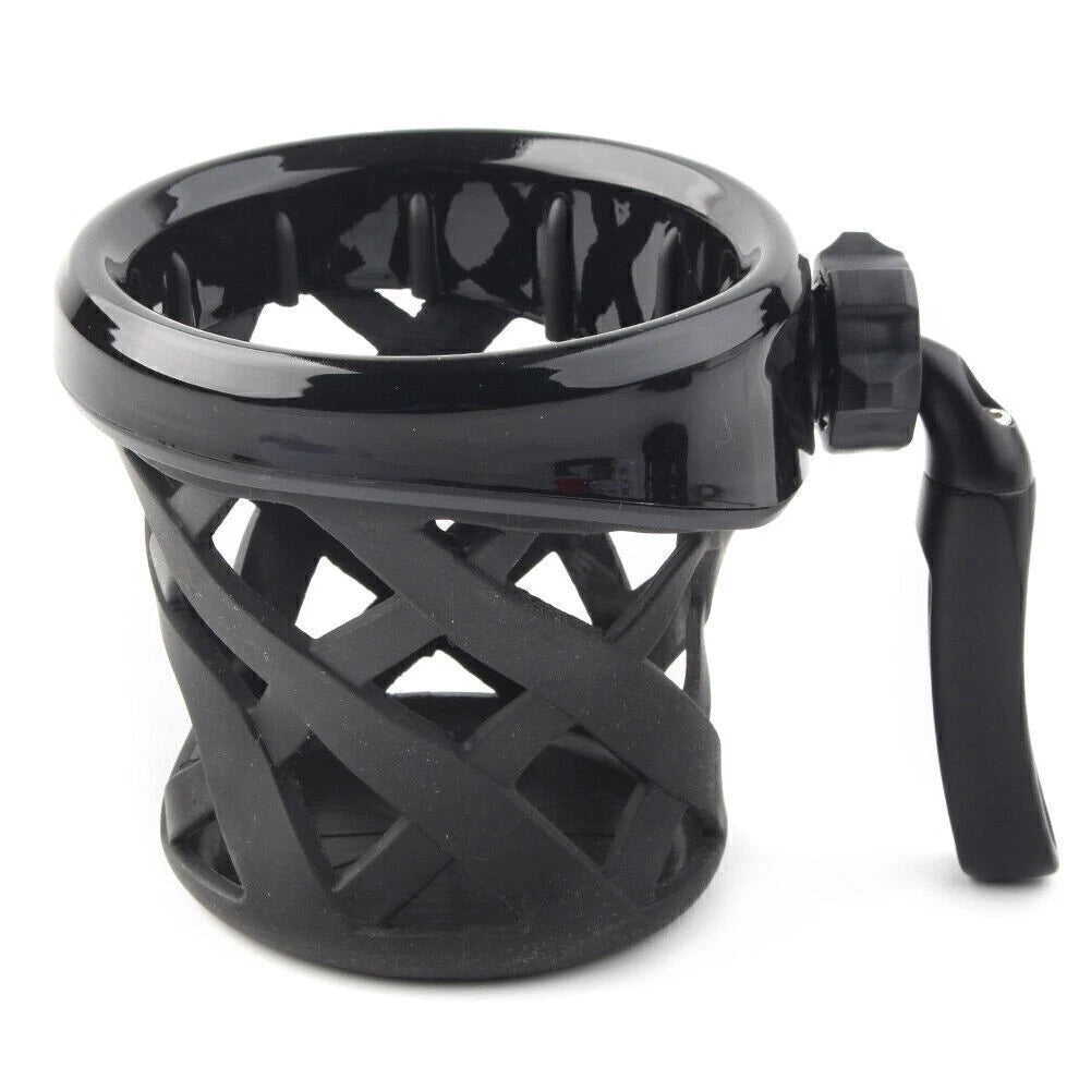 Motorcycle Handlebar Black Cup Holder Drink W/Mesh Basket Universal For Harley