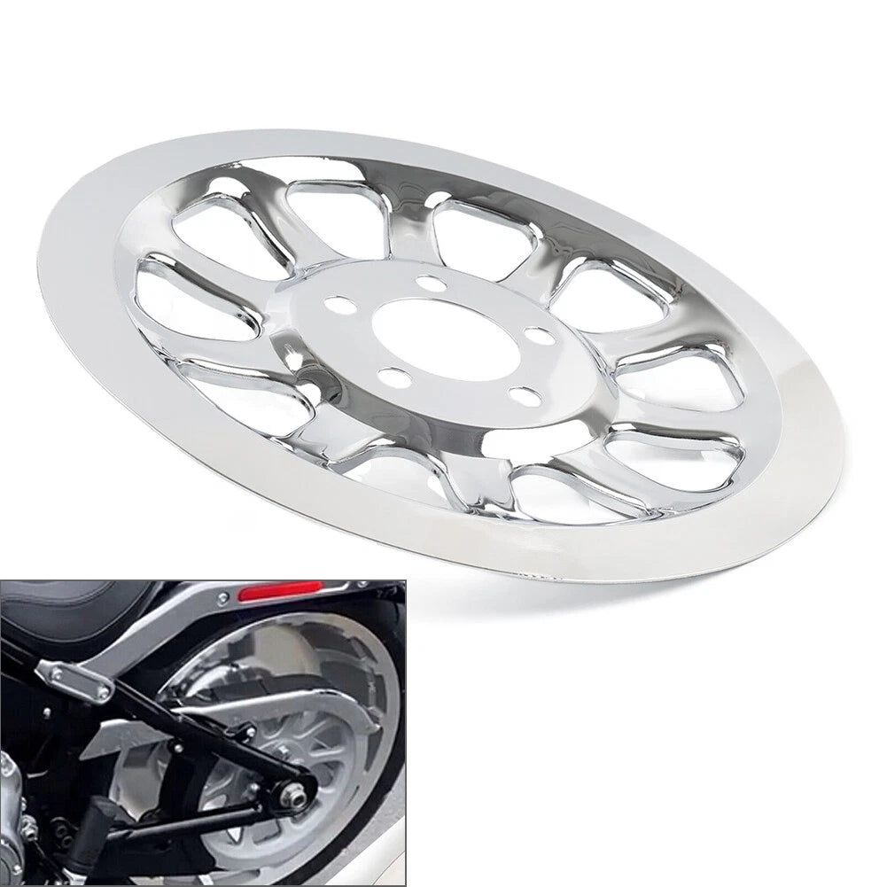 Outer Rear Pulley Cover Insert For Harley Softail Fat Boy FLST FXST Chrome Motor