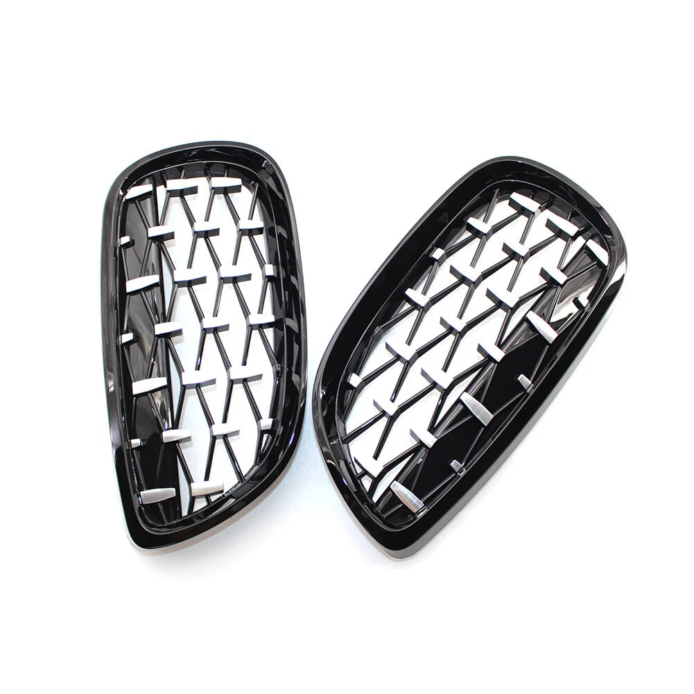 2PCS Front Kidney Grill Diamond Grille For BMW 3 Series E92 2006-10 E93 2007-10
