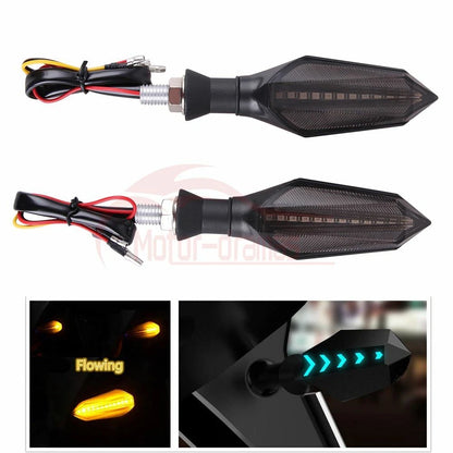 2x Bike Motorcycle LED Following Turn Signal Blinker Driving Brake Light Lamp US