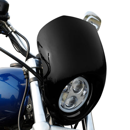 39mm Fork Front Headlight Fairing Cowl Mask For Harley Sportster XL Dyna 1973-Up