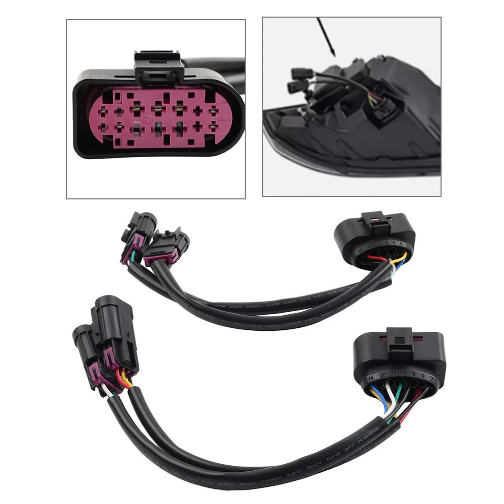 2X Quad Housing To Projector Headlight Conversion Harnesses For Dodge Ram 09-18
