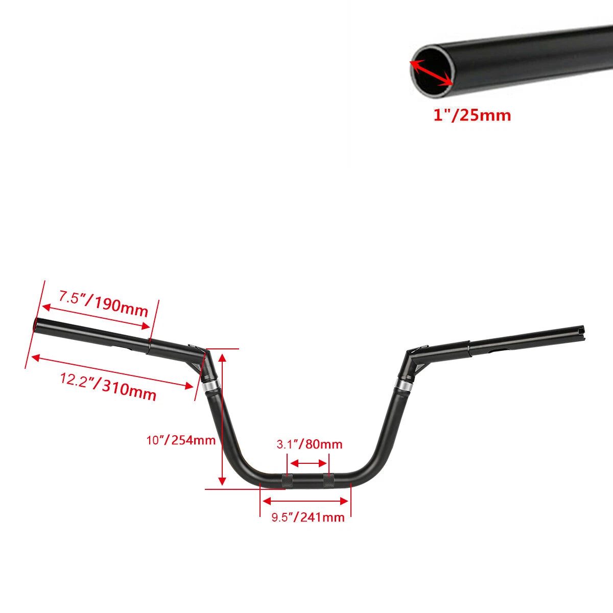 Adjustable 10"Rise 1.25" Handlebar Bar Fit For Harley Softail Deuce Slim Fat Boy