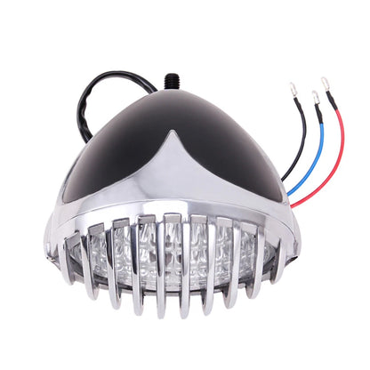 5" Motorcycle Headlight Finned Grill Hi/Lo For Harley Chopper Bobber Cafe racer