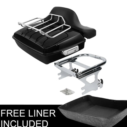 Chopped Trunk Backrest Rack Fit For Harley Touring Road Glide King 1997-2008 US