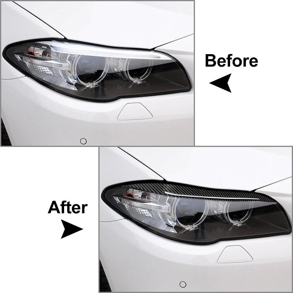 Car Headlight Eyebrows Eyelids Cover Trim For BMW 5 Series F10 Sedan 2014-2016