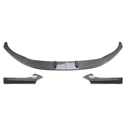 Front Bumper Spoiler Lip+Side Cover Trim Carbon For BMW 2 Series F22 F23 M Sport